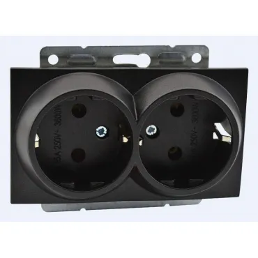 Розетка двойная с заземлением без рамки Mono Electric Despina / Larissa 500-002004-120