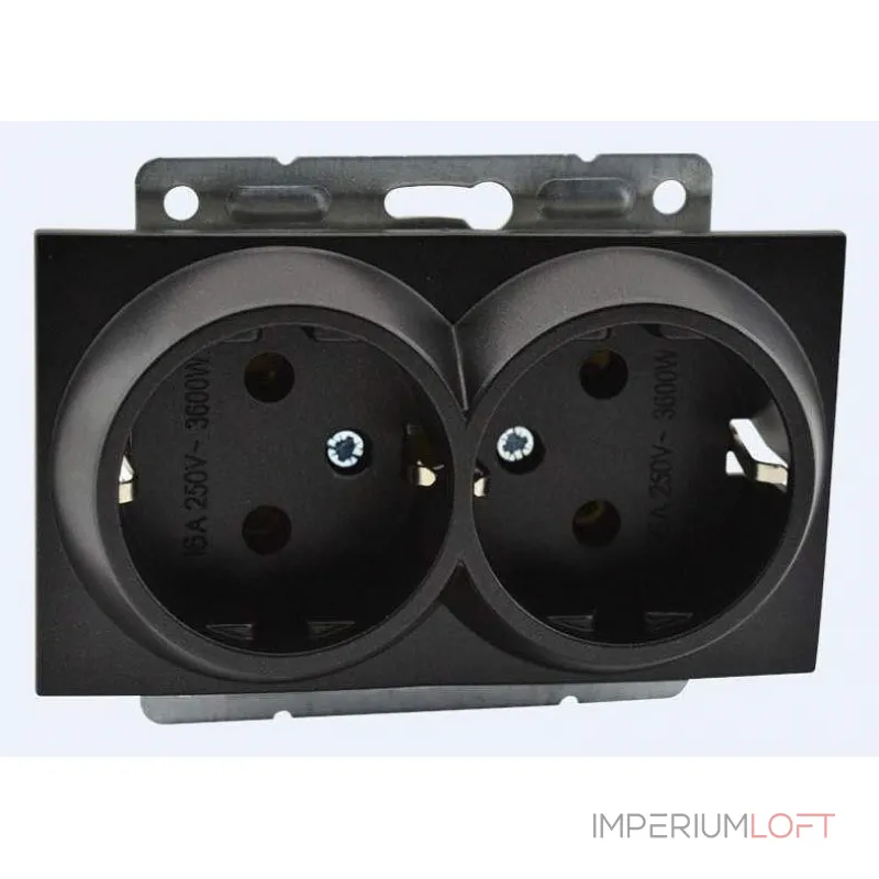 Розетка двойная с заземлением без рамки Mono Electric Despina / Larissa 500-002004-120