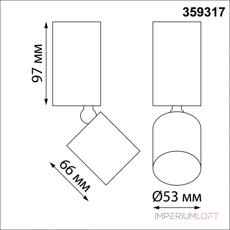 Светильник накладной светодиодный IP20 LED 10W 85-265V 3000K 1100Лм TUBO 359317 OVER NT24 000 Черный