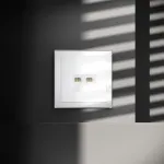 Розетка компьютерная встраиваемая S70 двойная RJ45+RJ45 кат.6 (белый глянцевый) Voltum VLS060201