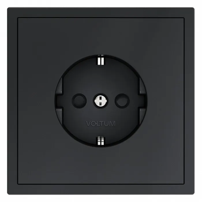 Розетка с заземлением и со шторкой без рамки Voltum S70 VLS040207 от ImperiumLoft