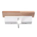 Настенный светодиодный светильник с выключателем, USB портом и полкой FW290 WH/LW белый/светлое дерево LED 4200K+3000K 4W+1W 265*110*130 от NovaLamp