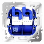 Розетка компьютерная встраиваемая S70 двойная RJ45+RJ45 кат.6 (белый глянцевый) Voltum VLS060201