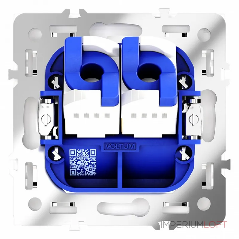 Розетка компьютерная встраиваемая S70 двойная RJ45+RJ45 кат.6 (белый глянцевый) Voltum VLS060201