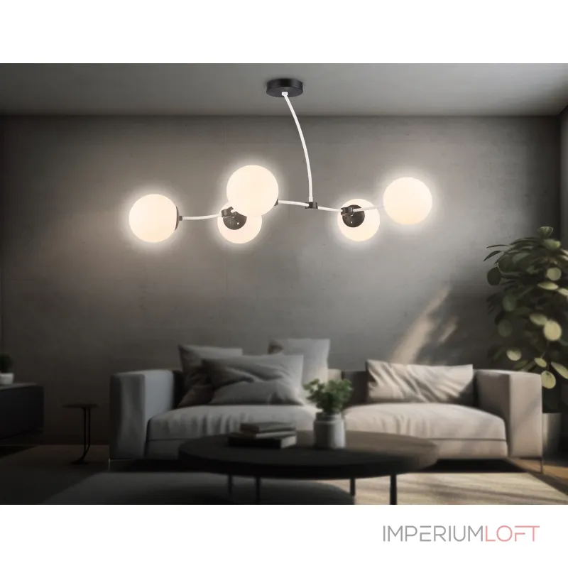Подвесной светильник TR2546/5 WH/BK белый/черный E27/5 max 60W 950*600*450 от NovaLamp