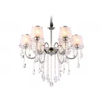 Подвесная люстра с абажурами и хрусталем TR4588/6 CH/SL хром/серебро E14/6 max 40W D660*570 от NovaLamp