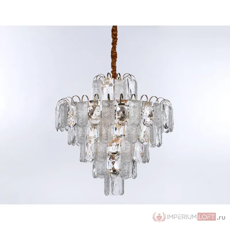 Подвесная люстра с хрусталем TR5233/12 SGD/CL/FR золото/прозрачный/белый матовый E27*12 max 40W D600*610 от NovaLamp