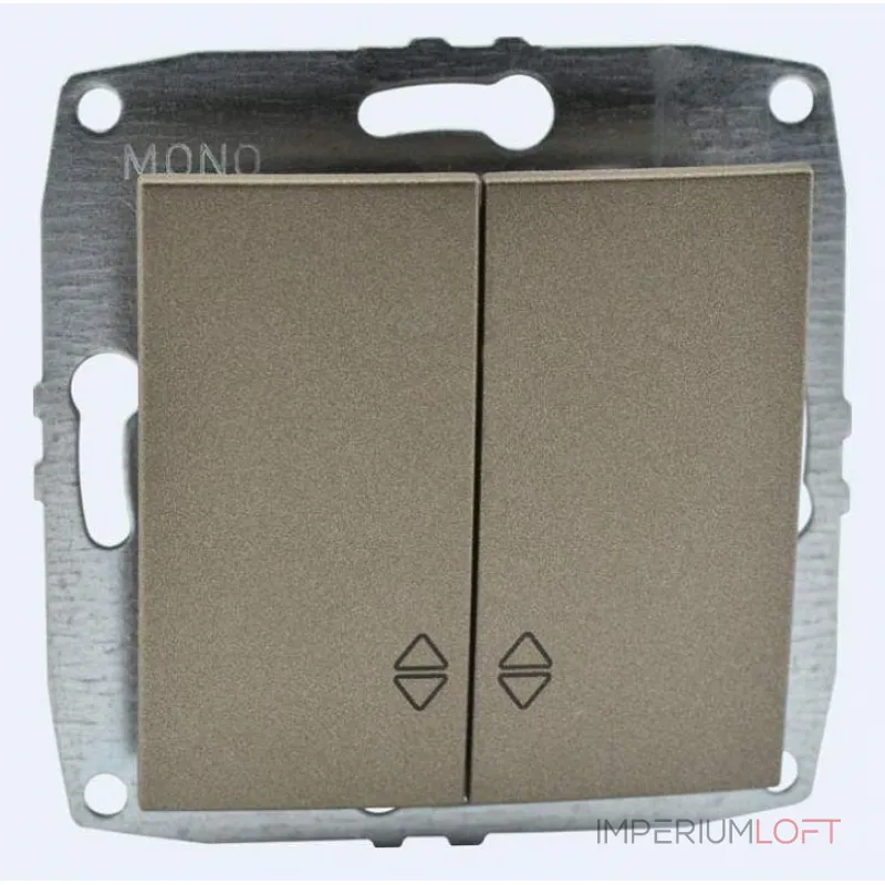 Выключатель проходной двухклавишный без рамки Mono Electric Despina / Larissa 500-002323-111