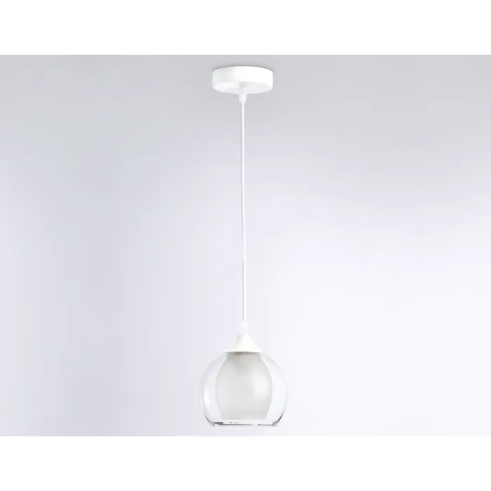 Подвесной светильник TR3538 WH/CL/FR белый/прозрачный/белый матовый E27 max 40W D130*800 от NovaLamp