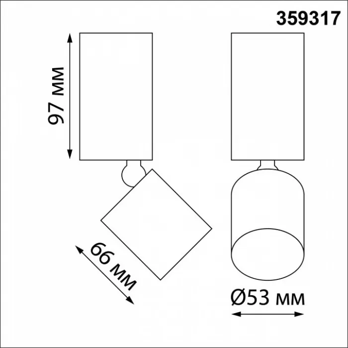 Светильник накладной светодиодный IP20 LED 10W 85-265V 3000K 1100Лм TUBO 359317 OVER NT24 000 Черный от ImperiumLoft