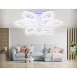 Светильник потолочный светодиодный с RGB подсветкой и пультом FA3929/6+3 WH белый 180W 3000K/4200K/6400K+RGB D680*110 (ПДУ РАДИО 2.4G) от NovaLamp
