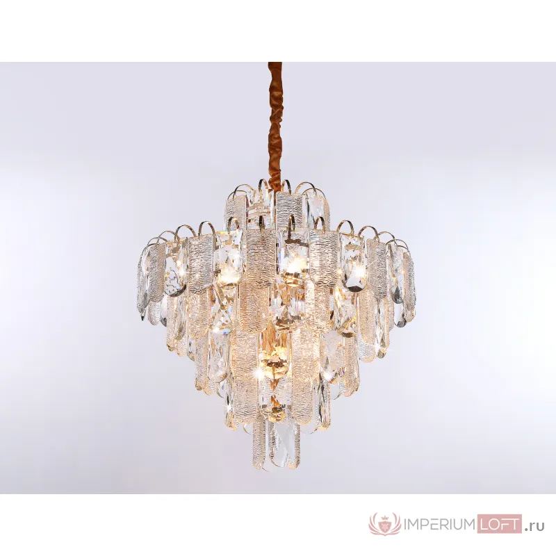 Подвесная люстра с хрусталем TR5233/12 SGD/CL/FR золото/прозрачный/белый матовый E27*12 max 40W D600*610 от NovaLamp