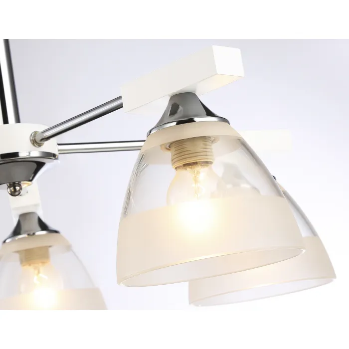Подвесная люстра TR9093/5 WH/CH белый/хром E27*3 max 40W D570*270 от NovaLamp