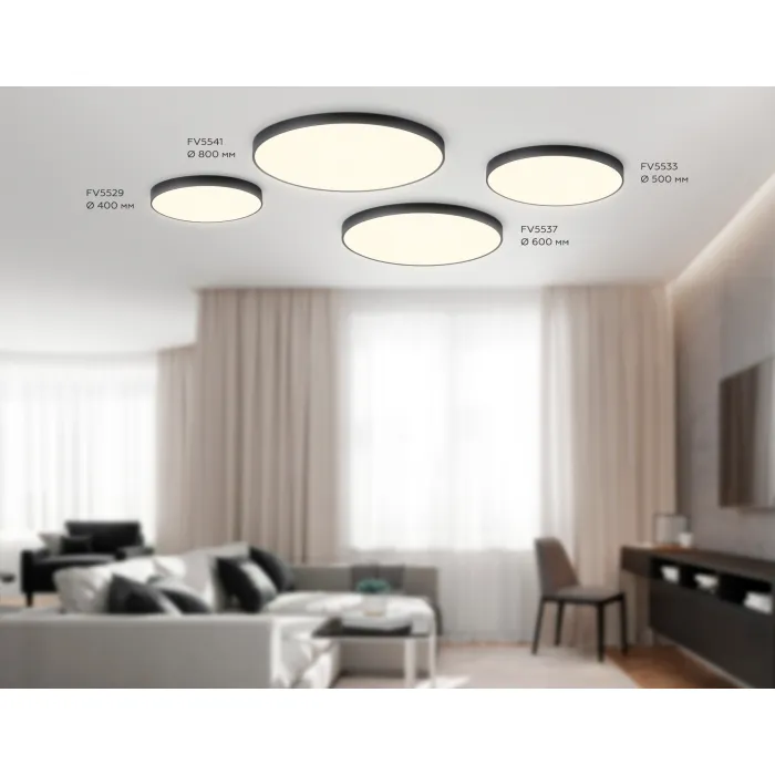 Светильник светодиодный потолочный FV5529 BK черный LED 45W 3000K D400*58 (Без ПДУ) от NovaLamp