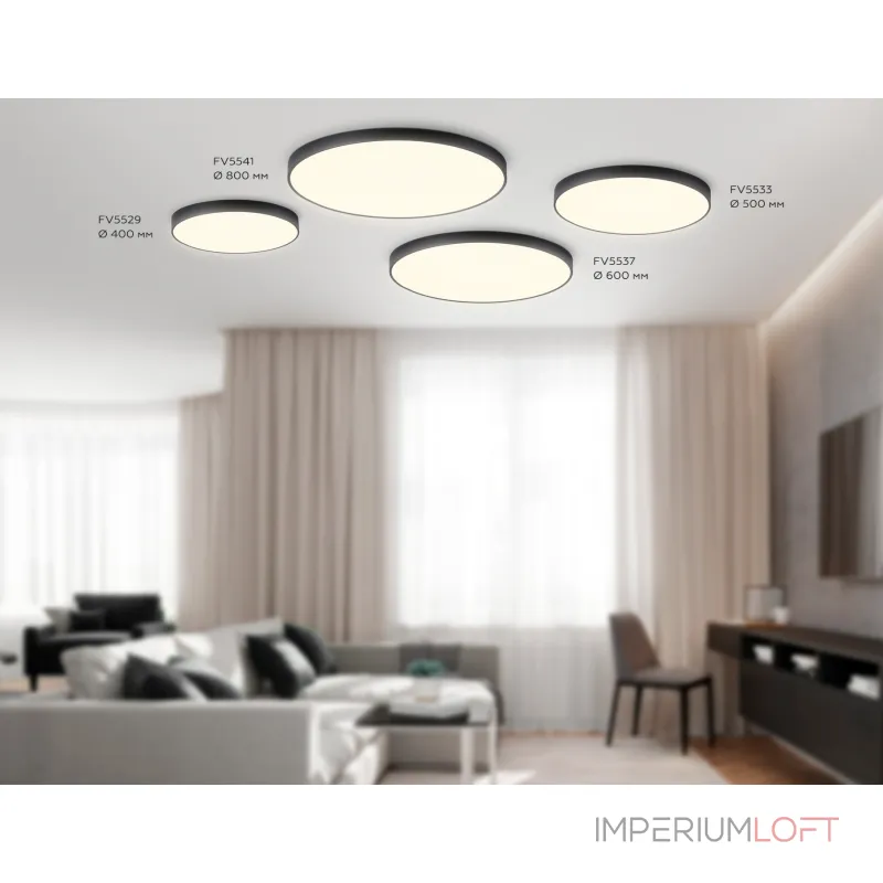 Светильник светодиодный потолочный FV5529 BK черный LED 45W 3000K D400*58 (Без ПДУ) от NovaLamp