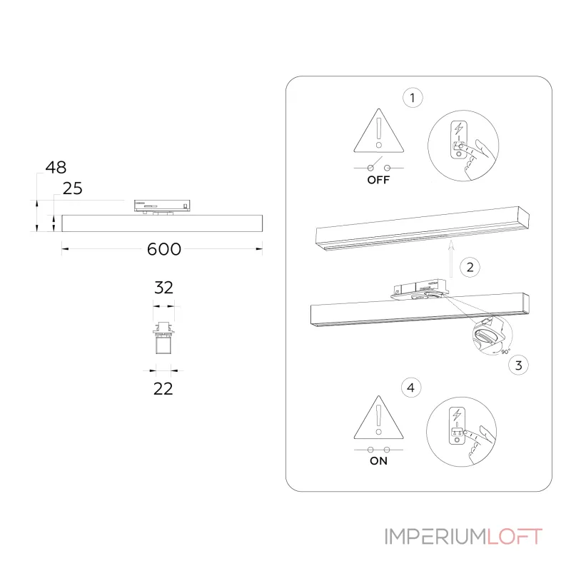 Светильник светодиодный трековый GL6769 WH белый LED 24W 3000K 600*22*48 от NovaLamp Светильник светодиодный трековый GL6769 WH белый LED 24W 3000K 600*22*48 от NovaLamp