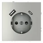 Розетка с заземлением и со шторкой и 2хUSB type A и C без рамки Voltum S70 VLS040505 от ImperiumLoft