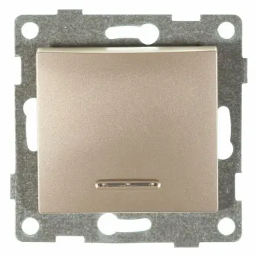 Выключатель сенсорый одноклавишный с подсветкой без рамки Gusi Electric BRAVO С10В18-027