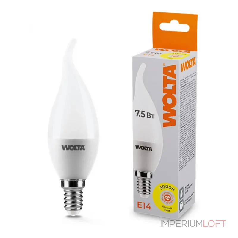 Лампа светодиодная Wolta E14 7.5Вт 3000K 25YCD7.5E14 от ImperiumLoft Лампа светодиодная Wolta E14 7.5Вт 3000K 25YCD7.5E14 от ImperiumLoft