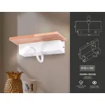 Настенный светодиодный светильник с выключателем, USB портом и полкой FW290 WH/LW белый/светлое дерево LED 4200K+3000K 4W+1W 265*110*130 от NovaLamp
