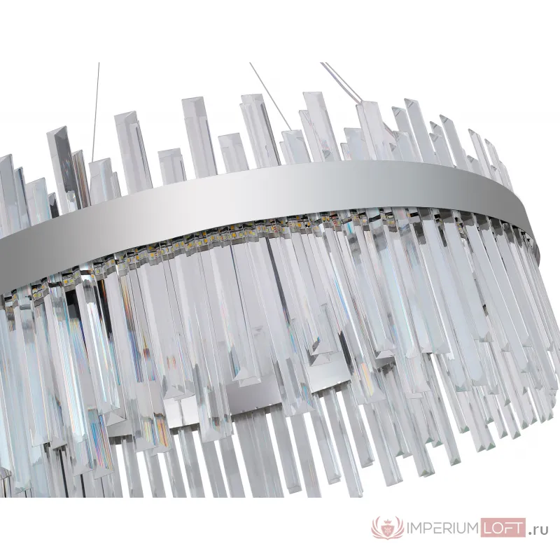 Подвесная светодиодная люстра с хрусталем TR5011 CH/CL хром/прозрачный 88W 3000K/4200K/6400K D800*950 (Без ПДУ) от NovaLamp