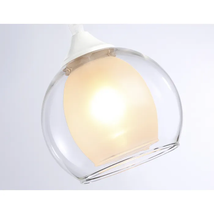 Подвесной светильник TR3538 WH/CL/FR белый/прозрачный/белый матовый E27 max 40W D130*800 от NovaLamp