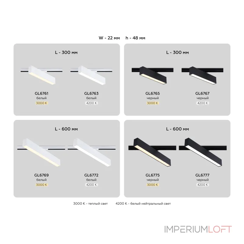 Светильник светодиодный трековый GL6769 WH белый LED 24W 3000K 600*22*48 от NovaLamp Светильник светодиодный трековый GL6769 WH белый LED 24W 3000K 600*22*48 от NovaLamp