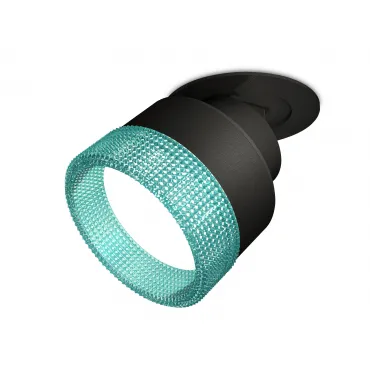 Комплект встраиваемого поворотного светильника с композитным хрусталем XM8102543 SBK/BL черный песок/голубой GX53 (A2242, A2106, C8102, N8488)