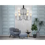 Подвесная люстра с хрусталем TR3249/9 CH/FR хром/белый матовый E14*9 max 40W D735*720 от NovaLamp