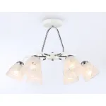 Светильник подвесной TR303292/6 WH/CH/FR белый/хром/белый матовый E27*6 max 60W D590*380 от NovaLamp