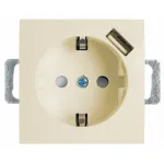 Розетка с заземлением и со шторками и USB без рамки Stekker PST16-9111 39329