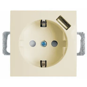 Розетка с заземлением и со шторками и USB без рамки Stekker PST16-9111 39329