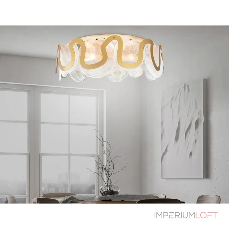 Потолочная люстра TR5327/6 GD/FR золото/белый матовый E14/6 max 40W D606*230 от NovaLamp