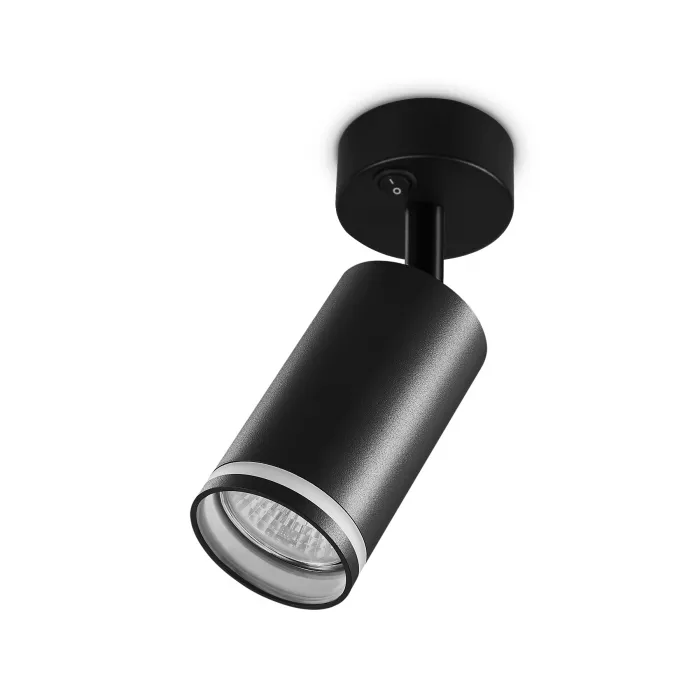 Накладной спот с выключателем TA121 BK черный GU10 max 12W D70*164*D55 от NovaLamp