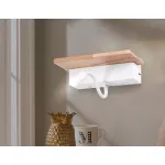 Настенный светодиодный светильник с выключателем, USB портом и полкой FW290 WH/LW белый/светлое дерево LED 4200K+3000K 4W+1W 265*110*130 от NovaLamp