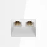 Розетка компьютерная встраиваемая S70 двойная RJ45+RJ45 кат.6 (белый глянцевый) Voltum VLS060201
