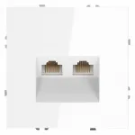 Розетка компьютерная встраиваемая S70 двойная RJ45+RJ45 кат.6 (белый глянцевый) Voltum VLS060201