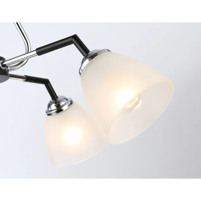 Светильник подвесной TR303293/4 BK/CH/FR черный/хром/белый матовый E27*4 max 60W D590*380 от NovaLamp