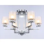 Потолочная люстра TR4418/6 CH/CL/FR хром/прозрачный/белый матовый E27*6 max 40W D748*463 (лампы LED E27*6 10W 4200K в комплекте) от NovaLamp