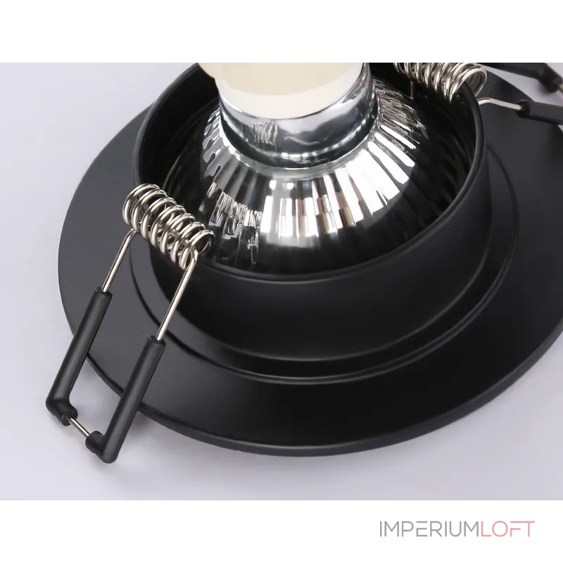 Светильник встраиваемый IP44 с высокой степенью пылевлагозащиты TN1151 BK черный IP44 GU5.3 D85*28 от NovaLamp