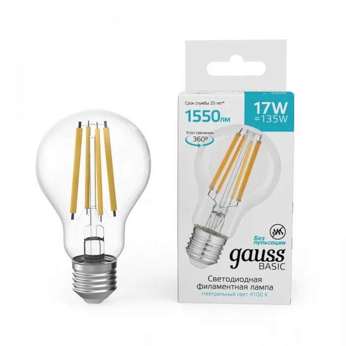 Лампа светодиодная Gauss E27 17Вт 4100K 10212272 от ImperiumLoft