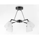 Светильник подвесной TR303293/4 BK/CH/FR черный/хром/белый матовый E27*4 max 60W D590*380 от NovaLamp