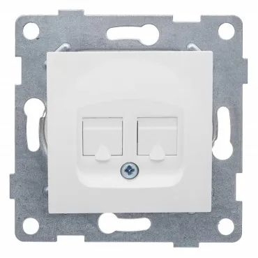 Розетка двойная RJ-12 и Ethernet RJ-45 без рамки Gusi Electric UGRA С11КТ-001 Розетка двойная RJ-12 и Ethernet RJ-45 без рамки Gusi Electric UGRA С11КТ-001