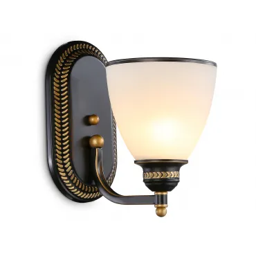 Настенный светильник в классическом стиле TR3083 BK/GD/FR черный/золото/белый матовый E27 max 40W 250*150*220 от NovaLamp