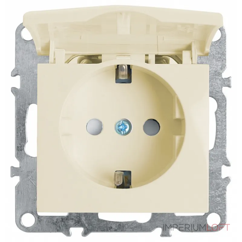 Розетка с заземлением и со шторками без рамки с крышкой Stekker PST16-9112 39330