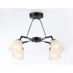 Светильник подвесной TR303293/4 BK/CH/FR черный/хром/белый матовый E27*4 max 60W D590*380 от NovaLamp