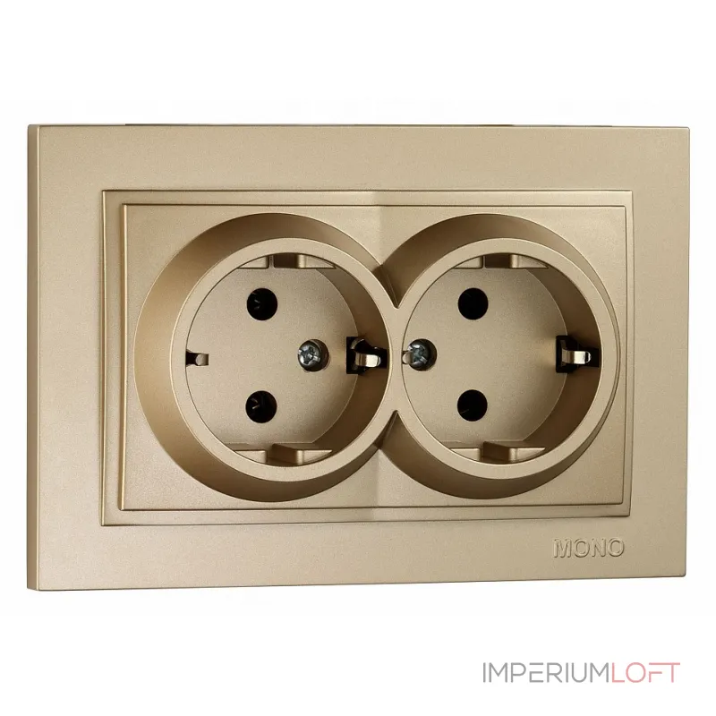 Розетка двойная с заземлением Mono Electric Despina 102-222204-120 Розетка двойная с заземлением Mono Electric Despina 102-222204-120