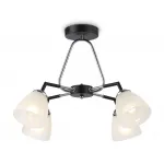 Светильник подвесной TR303293/4 BK/CH/FR черный/хром/белый матовый E27*4 max 60W D590*380 от NovaLamp