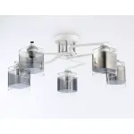 Светильник потолочный TR303219/5 WH/CH/SM белый/хром/дымчатый E27*5 max 60W D580*250 от NovaLamp