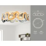 Потолочная люстра TR5328/6 GD/SM/FR золото/дымчатый/белый матовый E14/6 max 40W D606*230 от NovaLamp
